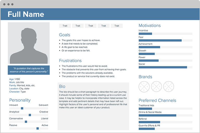 Use Xtensio's free persona creation tool