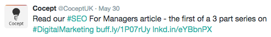 Cocept's Self Promotion on Twitter